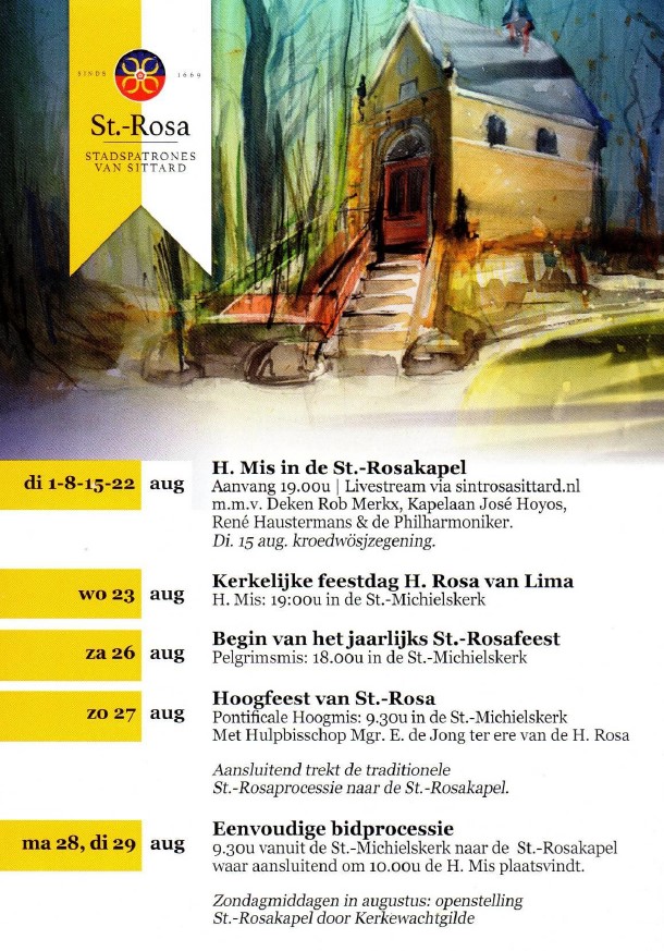 Dinsdag 1 t/m dinsdag 29 augustus
