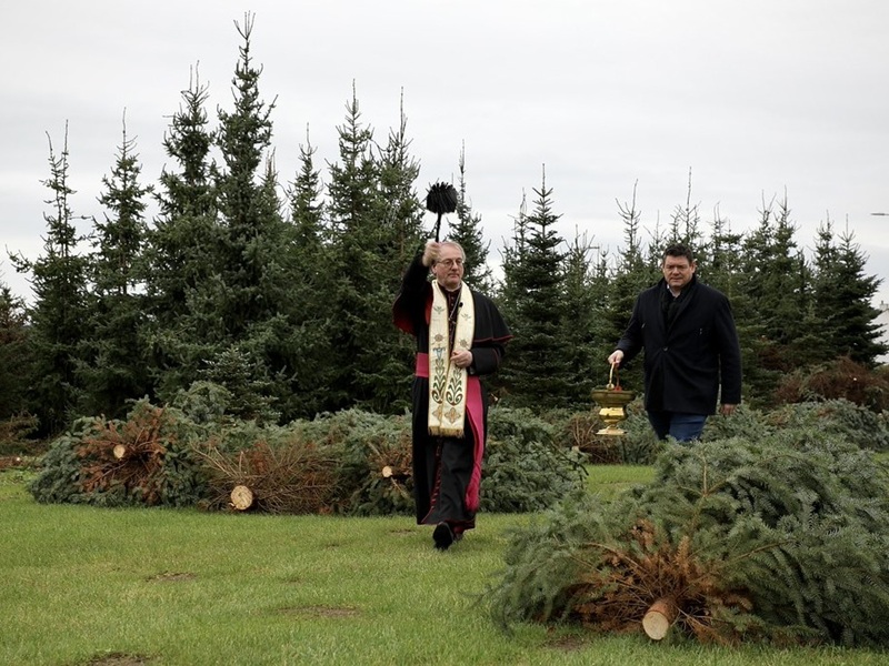 Bisschop zegende kerstbomen voor Roermondse kerken